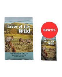 TASTE OF THE WILD Appalachian Valley Small Breeds 12,2 kg mit Hirschen und Kichererbsen + 2 kg Futter GRATIS