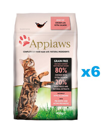 APPLAWS Cat Adult Chicken and Extra Salmon 2,4 kg (6x400g) Huhn mit Lachs für Katzen