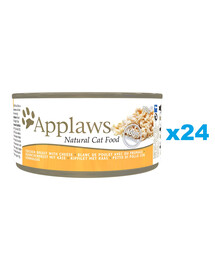 APPLAWS Cat Adult Chicken Breast with Cheese in Broth Hähnchenbrust mit Käse in Brühe 24x70 g