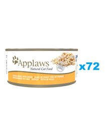 APPLAWS Cat Adult Chicken Breast with Cheese in Broth Hähnchenbrust mit Käse in Brühe 72x 156 g