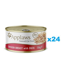 APPLAWS Cat Adult Chicken Breast with Duck in Broth Hähnchenbrust mit Ente in Brühe 24x156g