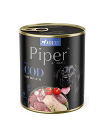 PIPER Nassfutter mit Kabeljau und Tomate für Hunde 800 g