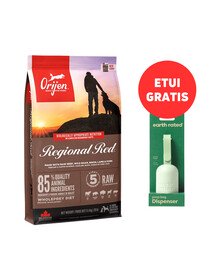 ORIJEN Regional Red 11,4 kg + EARTH RATED Etui - Unparfümierte Beutel 15 Stk. GRATIS