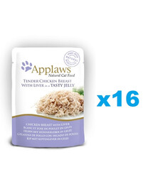 APPLAWS Cat Adult Pouch Huhn und Leber in Gelee 16x 70 g