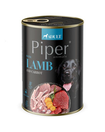 PIPER Nassfutter mit Lammfleisch und Karotten für Hunde 400 g