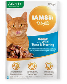 IAMS Cat Adult All Breeds Tuna & Herring In Jelly 85g
