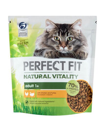 PERFECT FIT Natural Vitality 1+ mit Huhn und Pute 6x650 g - Trockenfutter für ausgewachsene Katzen