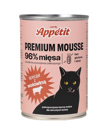COMFY APPETIT PREMIUM Mousse Nassfutter mit Rind für Katzen 400 g