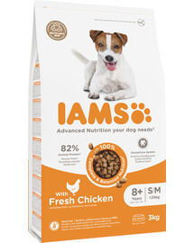 IAMS for Vitality Senior für ältere Hunde kleiner und mittelgroßer Rassen mit frischem Huhn 3 kg
