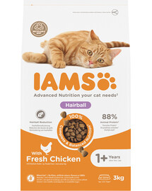 IAMS For Vitality Cat Adult Haarballen Huhn 3 kg