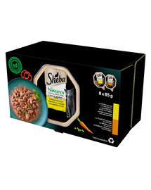 SHEBA Nature’s Collection 8x85 g Nassfutter mit Huhn und Truthahn in Soße für adulte Katzen