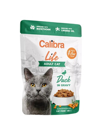 CALIBRA Life Nassfutter mit Ente in Soße getreidefrei für Katzen 85 g