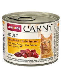 ANIMONDA Carny Adult RIND, HUHN + ENTENHERZEN 200 g