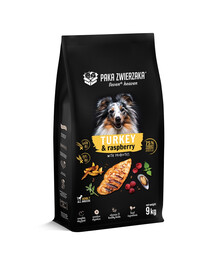 PAKA ZWIERZAKA Seventh Heaven Trockenfutter mit Truthahn und Himbeeren 9kg + Rindfleischwurst für Hunde 200g GRATIS!