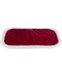 TRIXIE Xmas Nevio ovale Matte für Hund oder Katze, weiß/rot 98x58 cm