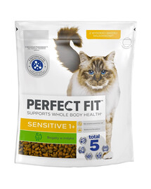 PERFECT FIT (Sensitive 1+) 750 g Reich an Truthahn – Trockenfutter für Katzen mit empfindlichem Verdauungssystem