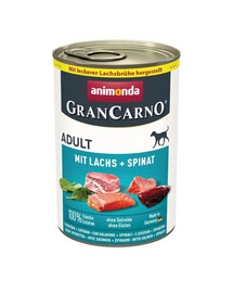 ANIMONDA GranCarno Nassfutter mit Lachs und Spinat für adulte Hunde getreidefrei 400g