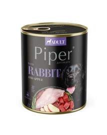 PIPER mit Kaninchen und Apfel 800g Nassfutter für Hunde