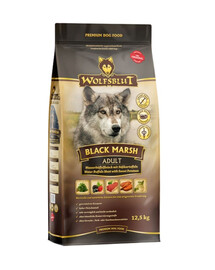 WOLFSBLUT Black Marsh Adult Hundetrockenfutter mit Wasserbüffelfleisch und Süßkartoffeln 12,5 kg
