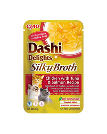 INABA Cat Dashi Delights Silky Broth Huhn, Thunfisch und Lachs 40g
