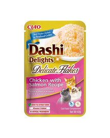 INABA Cat Dashi Delights Delicate Flakes Huhn und Lachs 40g