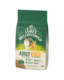 JAMES WELLBELOVED 1,5 kg Trockenvollnahrung für ausgewachsene Katzen von 1-7 Jahren, reich an Pute