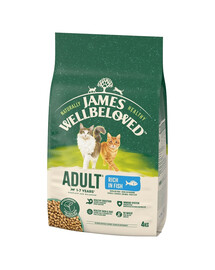 JAMES WELLBELOVED Adult 4 kg Trockenvollnahrung für ausgewachsene Katzen von 1-7 Jahren, reich an Fisch