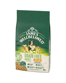 JAMES WELLBELOVED Adult 10 kg getreidefreies Trockenvollfutter für ausgewachsene Hunde von 1-7 Jahren, reich an Putenfleisch und Gemüse
