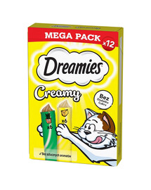 DREAMIES Creamy MEGA PACK: Zusatzfutter mit Käse und Katzenminze 12x10 g