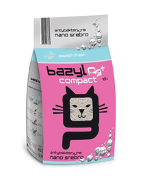 BAZYL Ag+ Compact Fresh 10 L Bentonit-Katzenstreu mit Nanosilber Frischeduft