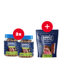 SIMPLY FROM NATURE Smart Bites Trainingssnacks mit Ente für Hunde 2 x 130 g + Snack GRATIS