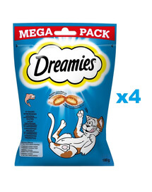 DREAMIES Mega Pack 4x180g- Leckere Katzenleckerlis mit Lachsgeschmack