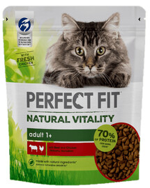 PERFECT FIT Natural Vitality 1+: Trockenfutter mit Rind und Huhn 650 g