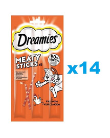 DREAMIES Meaty Sticks mit Huhn für adulte Katzen 14x30 g