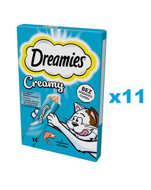DREAMIES Creamy: Zusatzfutter mit leckerem Lachs für Katzen 44x10 g