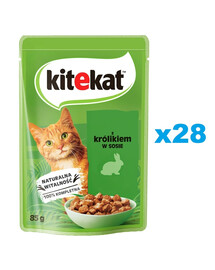 KITEKAT 28x85 g: Kaninchen in Soße für adulte Katzen