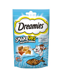 DREAMIES ShakeUps Multivitamins 6x55g: Leckerbissen aus Meeresfrüchten für Katzen