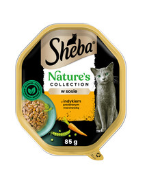 SHEBA Nature’s Collection 85 g Nassfutter mit Truthahn und Karotte in Soße für adulte Katzen