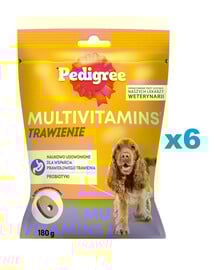 PEDIGREE Multivitamins 6x180 g: Verdauungsergänzungsmittel für adulte Hunde mit Huhn