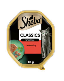 SHEBA Classics 85 g: Nassfutter für adulte Katzen mit Rind in Terrine