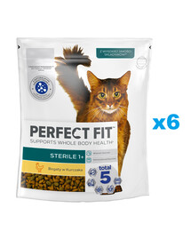 PERFECT FIT (Sterile 1+) 6x750g Reich an Huhn – Trockenfutter für Katzen nach der Sterilisation