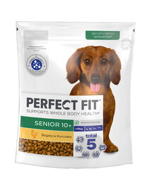PERFECT FIT Senior 10+: Trockenvollnahrung mit Huhn für kleine Rassen ab 10 Jahren 825g