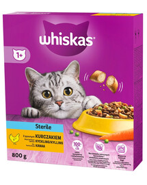 WHISKAS Sterile 800g: Trockenfutter für sterilisierte Katzen mit Huhn