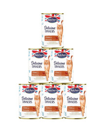 BUTCHER'S Delicious Dinners Katzenfutter, Stücke mit Wildfleisch in Gelee 6x400g