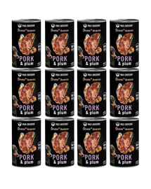 PAKA ZWIERZAKA Seventh Heaven Nassfutter mit Schweinefleisch und Pflaume getreidefrei für alle Hunde 12x400 g