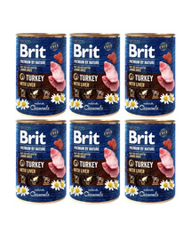 BRIT Premium by Nature Junior Turkey and liver 6x400 g Truthahn und Leber natürliches Welpenfutter