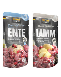BELCANDO Finest Selection Ente mit Reis & Preiselbeeren + Lamm mit Kartoffeln & Cranberries 24x125 g