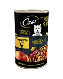 CESAR 400 g Hundenassfutter in Sauce mit Huhn, Karotten, Vollkornnudeln und Apfel
