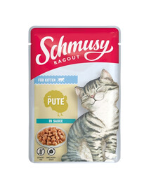 SCHMUSY RAGOUT mit Pute in Sauce für Kätzchen 100 g
