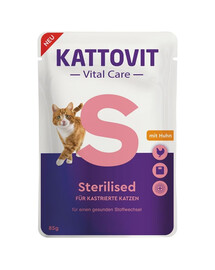 KATTOVIT Vital Care Sterilised mit Huhn 12x85 g